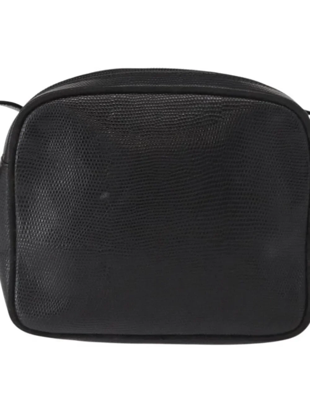Salvatore Ferragamo Vala Shoulder Bag Leather Black Gold Auth gh1483